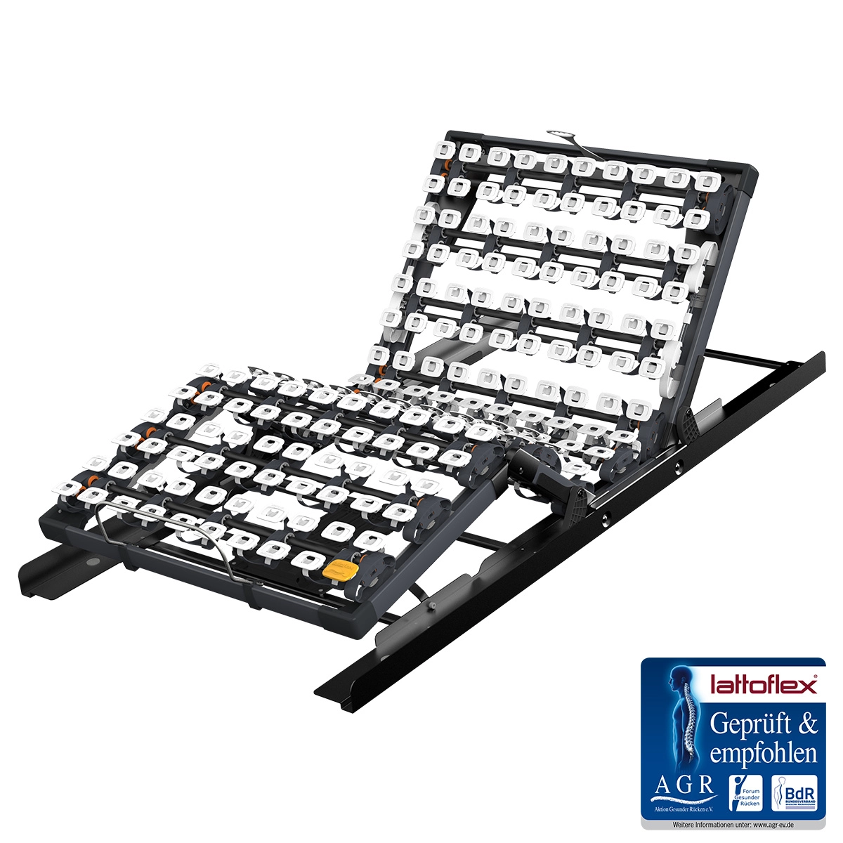 Lattoflex Rahmen 382 als Flachmotorer. Mit AGR Guetesiegel.